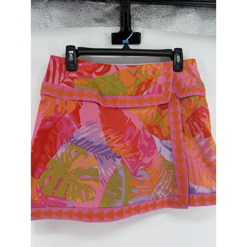 Vibrant Pink Tropical Mini Skirt